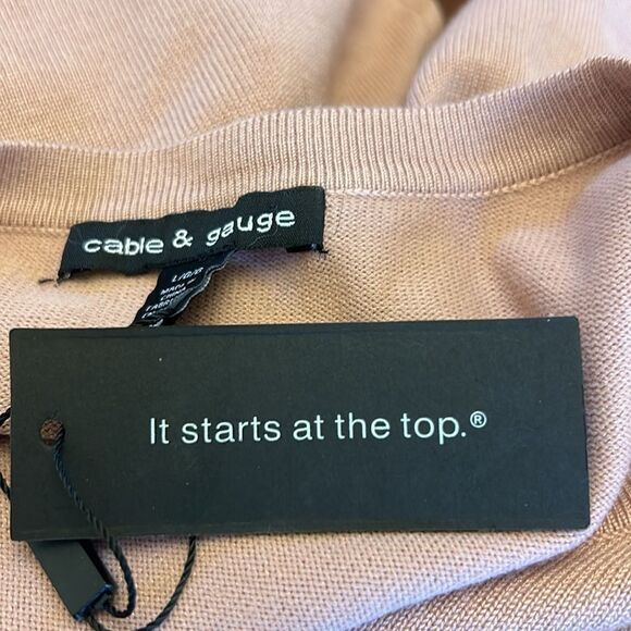 Cable & Gauge mauve long sleeve button front heart cardigan Size L New - Picture 10 of 12